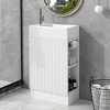 Dexmalle Stripe Pattern Bathroom Vanity with Sink and Two-tier Shelf - 2 of 4
