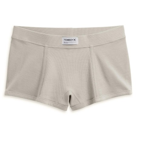 TomboyX Boy Short Underwear, Organic Cotton Rib Stretch Comfortable Boxer  Briefs (XS-6X) Heather Grey XXX Large