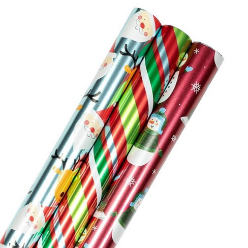 Set of 3 Assorted Christmas Wrapping Papers, Variety Pack