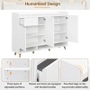 55" Contemporary Shoe Cabinet with Adjustable Shelves & Drawer, Entryway Storage Sideboard for Living Room-3irtyhousy - 3 of 4