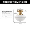 DORESshop 9 in.Farmhouse Schoolhouse Ceiling Light, Brass Finish with White Frosted Glass Shade for Bedroom, Kitchen, Hallway - 4 of 4