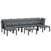 vidaXL Patio Furniture Set Sofa for Garden Lawn Black and Gray Poly Rattan - 3 of 4