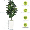 Artificial Fiddle Leaf Fig Tree in Modern Planter, Faux Ficus Lyrata Floor Plant for Bedroom, Living Room or Corner - 2 of 4