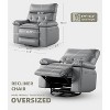 Electric Power Recliner Chair - PU Leather Swivel Rocker with Massage & Heat, 270° Rotation, Side Pocket & Remote Control, for Living Room - 2 of 4