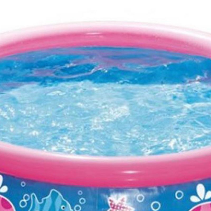Summer Waves P1000515B167 Quick Set 5ft x 15in Round Inflatable Ring Backyard Kids Toddler Kiddie Swimming Splash Wading Pool, Pink Whale Print, 4 of 5