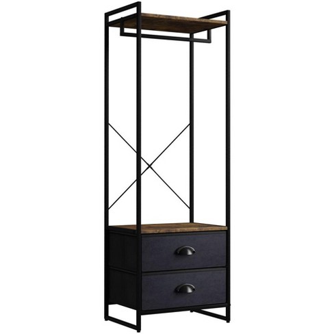 Sorbus Clothing Rack With 2 Drawers - Black/wood Top : Target