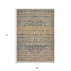 Orange Beige And Gray Oriental Hand Woven Area Rug With Fringe - 3 of 4