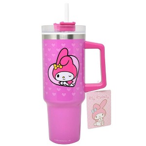 Hello Kitty 40oz Tumbler – Insulated Stainless Steel Cup with Handle, Straw & Spill-Resistant Lid – Official Sanrio Drinkware - 1 of 1