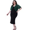 Agnes Orinda Women's Plus Size Short Sleeve Sheer Floral Lace Open Front Cropped Cardigans - 3 of 4