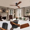 52 Inch Low Profile Ceiling Fan DC 3 Solid Wood Fan Blade Noiseless Reversible Motor Remote Control Without Light - 3 of 4