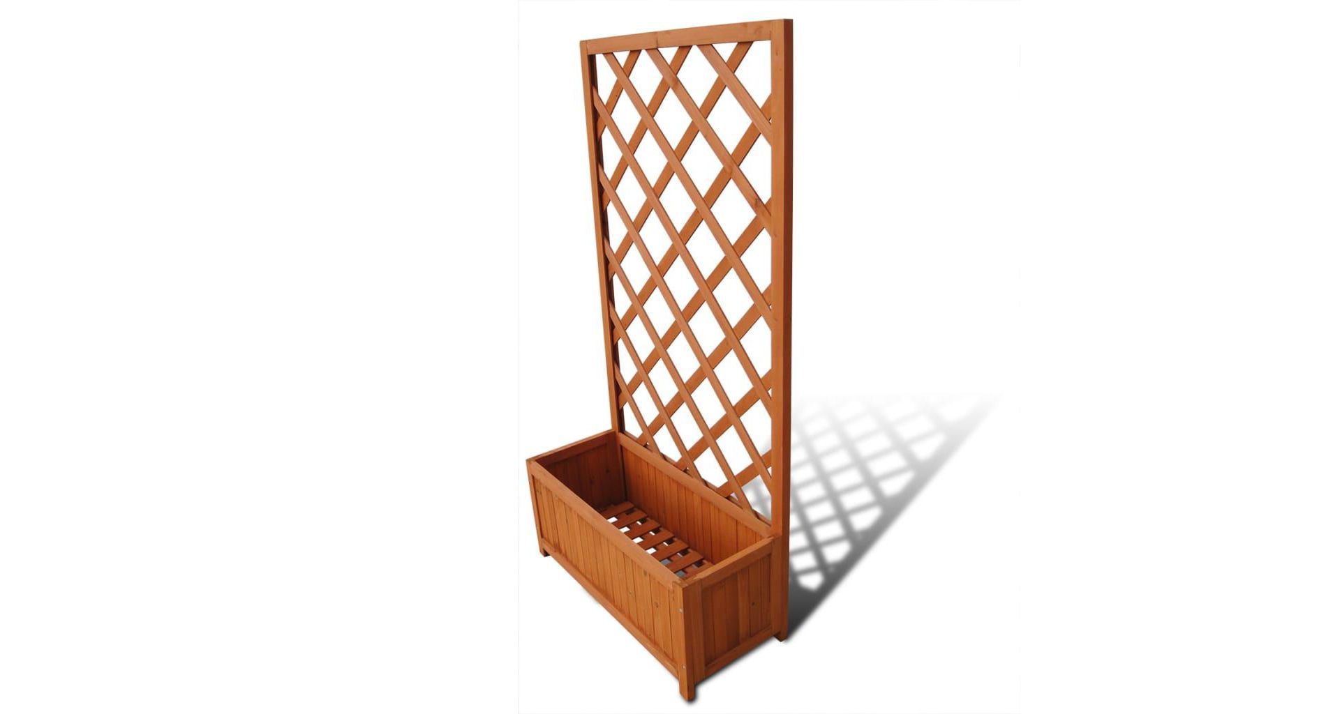 vidaXL Planter Raised Flower Bed Trellis Patio Raised Bed Plant Pot Solid Wood