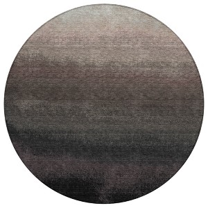 Black And Silver Ombre Washable Indoor Outdoor Area Rug - 1 of 4