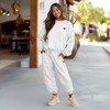 Dalix Butterfly Embroidery Sweatsuit Set Crewneck Jogger Soft Fleece Relaxed Fit Lounge Womens - 3 of 4