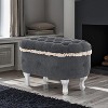 CAVINAS 29.5" Fabric Storage Benches with Button-Tufted,Modern Window Footstool with Fringe,Footboard Bench for Bedroom - 2 of 4