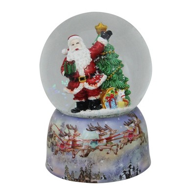 Northlight Waving Santa Claus with Christmas Tree Musical Snow Globe - 6"