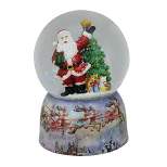 Northlight 6" Waving Santa Claus with Christmas Tree Musical Snow Globe