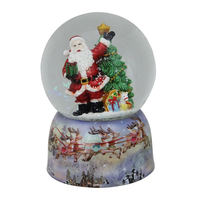 Northlight 6" Waving Santa Claus with Christmas Tree Musical Snow Globe, 1 of 11