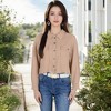 Anna-Kaci Women's Cropped Button-Up Jacket with Chest Pockets and Collared Neckline - 2 of 4