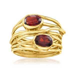 Ross-Simons 1.60 ct. t.w. Garnet Highway Ring in 18kt Gold Over Sterling - 1 of 4