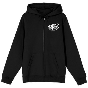 Dr. Pepper Logo Men's Black Zip-Up Hoodie - 1 of 4