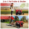 Munora 2-in-1 Pet Bike Trailer and Stroller with Canopy, Bicycle Cargo Wagon Trailer for Dogs and Cats, Red - 2 of 4