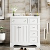 Vynxaria 36" White Modern Bathroom Storage Cabinet with Resin Sink and Ample Drawers - 3 of 4