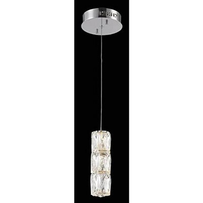 Polaris Chrome LED Pendant with Clear Crystal Shade