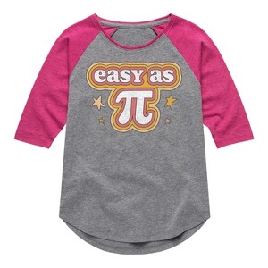 Girls' - Instant Message - Easy As Pi Shirt Tail Raglan Graphic T-shirt - 1 of 4