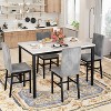 Hooseng Dining Table Set for 4,Faux Marble Small Dining Room Table Set for 4, Modern 5 Piece Dining Table Set for Kitchen and Dining, - 4 of 4