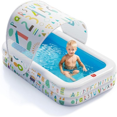 Probe Hues Inflatable Kiddie Pool with Canopy Soft Cushioned Floor for Kids