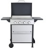Okak 3/4-Burner Propane Gas BBQ Grill with Stainless Steel Plancha, Smoker Grill with Foldable Side Table and Hanging Basket - 2 of 4