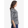 Jessica London Women's Plus Size Stretch Cotton V-Neck Tee - 4 of 4