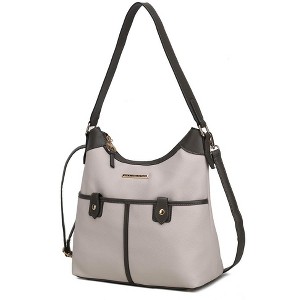 MKF Collection Harper Vegan Color Block Leather Women’s Shoulder Hobo Bag by Mia K - 1 of 4