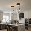 10 in. 3-Light Matte Black Vintage Cluster Pendant Light Fixture with Large Clear Glass for Dining Table - 4 of 4
