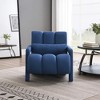 ORRD Modern Upholstered Accent Chair w/Pillow - Navy Blue Linen Fabric - For Living Room & Bedroom - 2 of 4