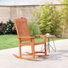 Costway 1/2 PCS Outdoor Rocking Chair with Slatted Seat Wide Armrests and Footrest for Patio - 4 of 4
