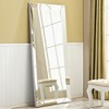 Lirago Rectangle PS Leaning Mirror Vanity Mirror Decor Mirror Wall Mirror with Wide Frame 70*30 Silver - 2 of 4