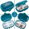 Daily Pill Organizer - (Pack of 2) Small AM PM Pill Organizer - Cute 4 Compartment Pill Organizer 2 Times a Day Case Box - 2 of 4