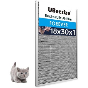 UBeesize 18x30x1 Reusable Electrostatic Air Filter HVAC AC Furnace Filter,MERV 8,Washable, Lasts a Lifetime,Permanent Air Filter, Home And Office - 1 of 1