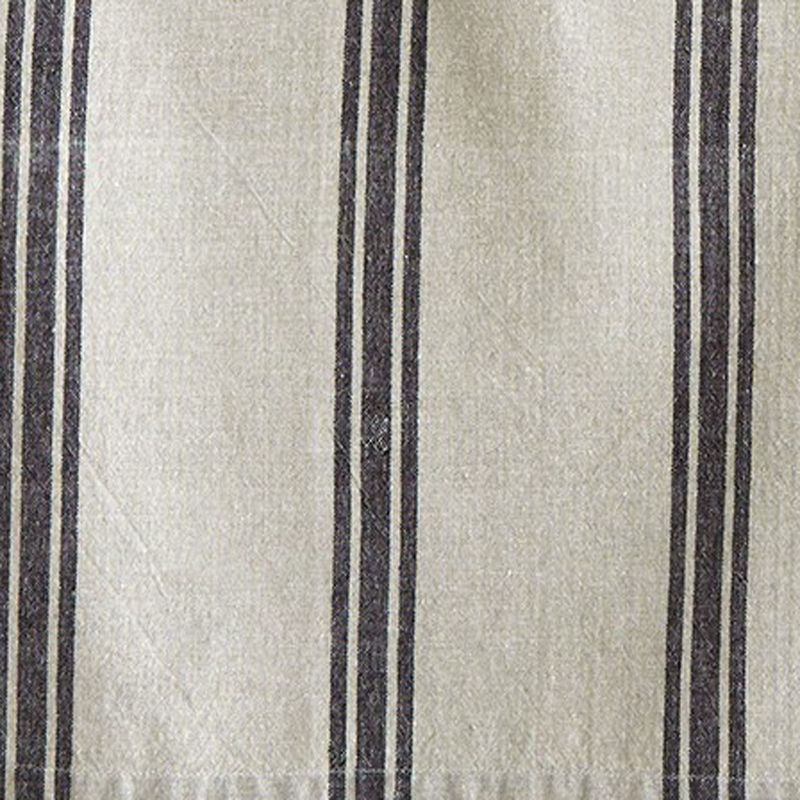 TAG Set of 2 Black Stone Wide Stripe and Check on Beige Background Cotton   Kitchen Dishtowels 26L x 18W in., 2 of 4