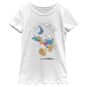 Girls Mickey & Friends Donald Duck Angry Jump T Shirt - 1 of 4