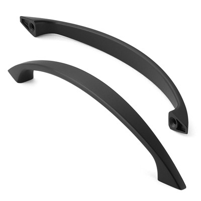 Matte Black Steel Arch Cabinet Pulls with Mounting Hardware, 10 Pack