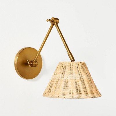 Rattan Wall Sconce Brass (Includes LED Light Bulb) - Threshold™ designed with Studio McGee