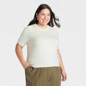 Women's Short Sleeve Cozy Knit T-Shirt - A New Day™ - 1 of 3