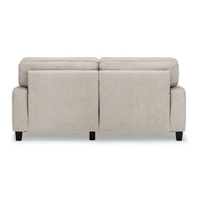 Light Gray Linen Track Arm Sofa with Removable Cushions