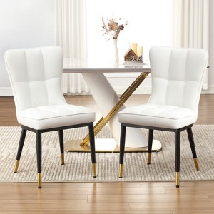 Bekrvio Leather Dining Room Chairs, Set of 2 - 1 of 4