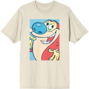 Ren & Stimpy Stimpson J. Cat Portrait Men's Natural Ground Tshirt - 1 of 1