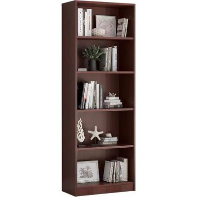 Fontoi Decorative Bookshelf, Modern Bookshelf with 5 Shelves for Books, Decor, Versatile Bookcase for Any Room, Brown, 11.6"*24.4"*68.9