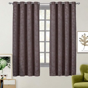 100% Blackout Curtain Panels Fannie - Woven Jacquard Triple Pass Thermal Insulated (Set of 2 Panels) - 1 of 4