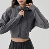 Clotth Women's Yoga Jacket - Short-Length Hooded Sweatshirt with Adjustable Drawstring, Long Sleeve for Fitness and Outdoor Sports - 4 of 4